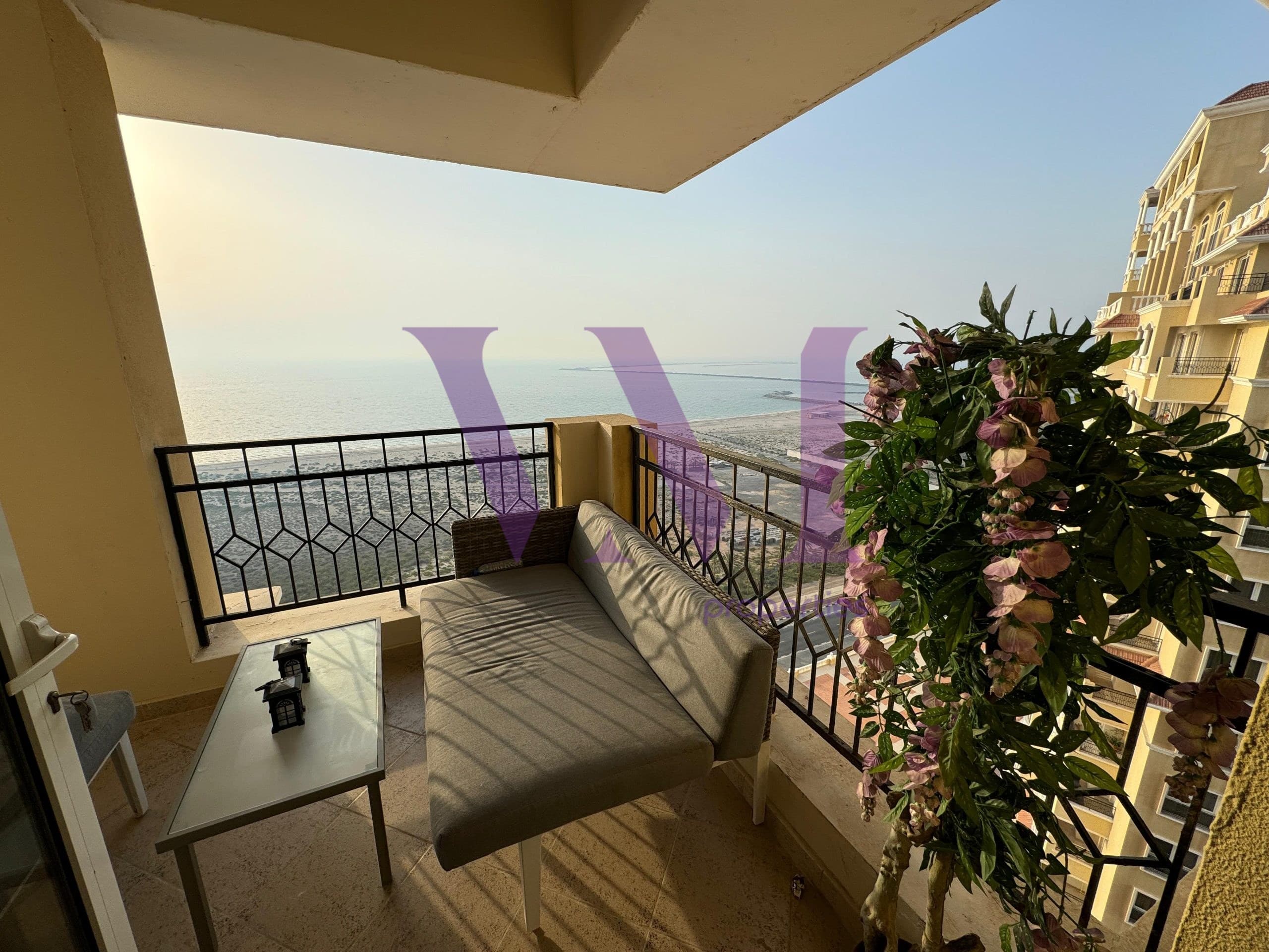 2BR | Fully Furnished | High Floor | Sea View — Al Hamra Village